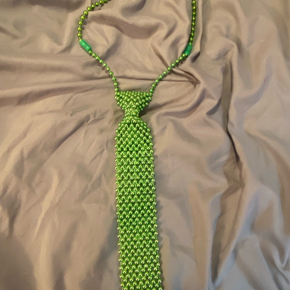 Green Beaded Tie